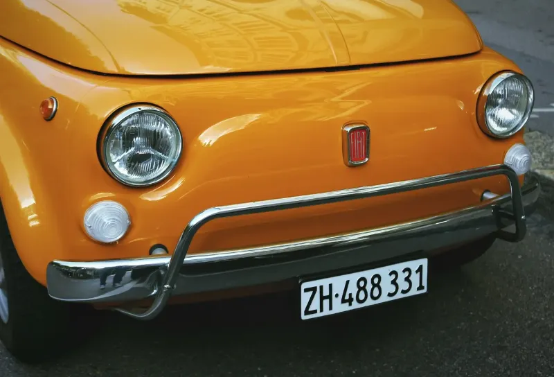 the front bumper of a car in Switzerland