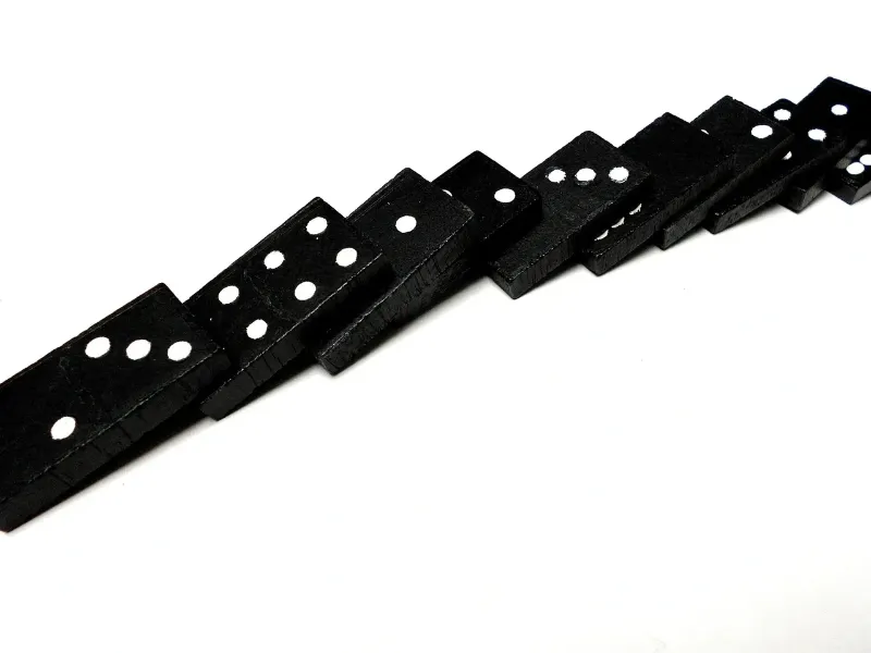 row of dominoes