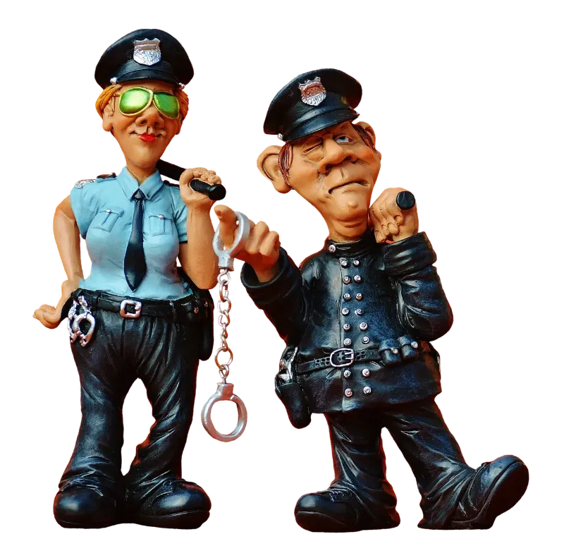 clay figures of police officers