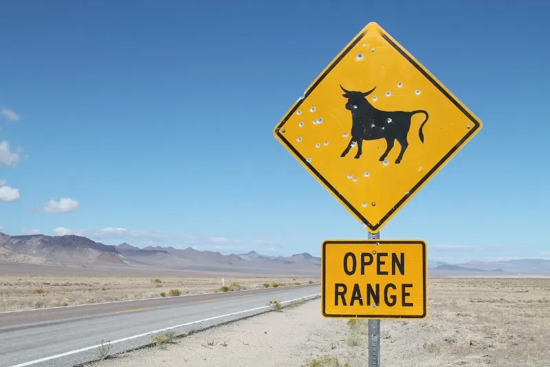 Open Range sign