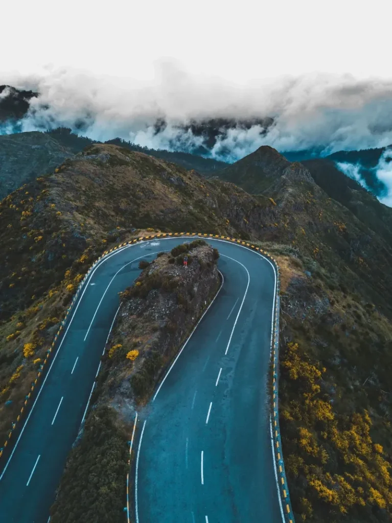 curvy road in the mountains