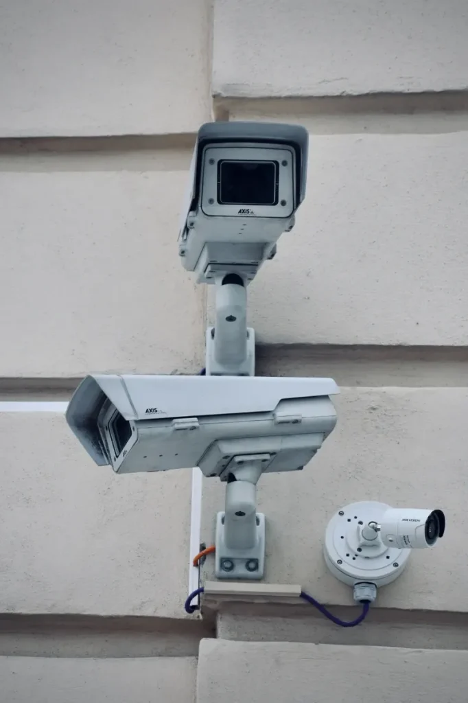 office building exterior surveillance camera